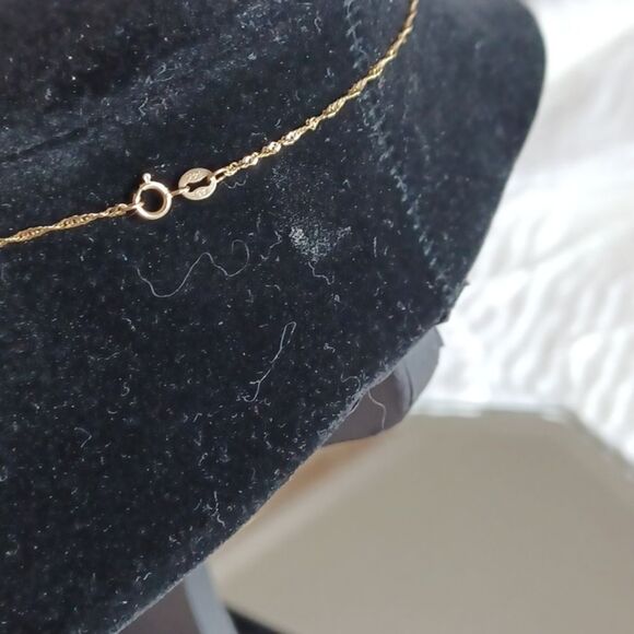 14KT REAL Gold Twist‎ Chain /W Twist Heart Pearl Pendant 2.1 Grams - Picture 8 of 11